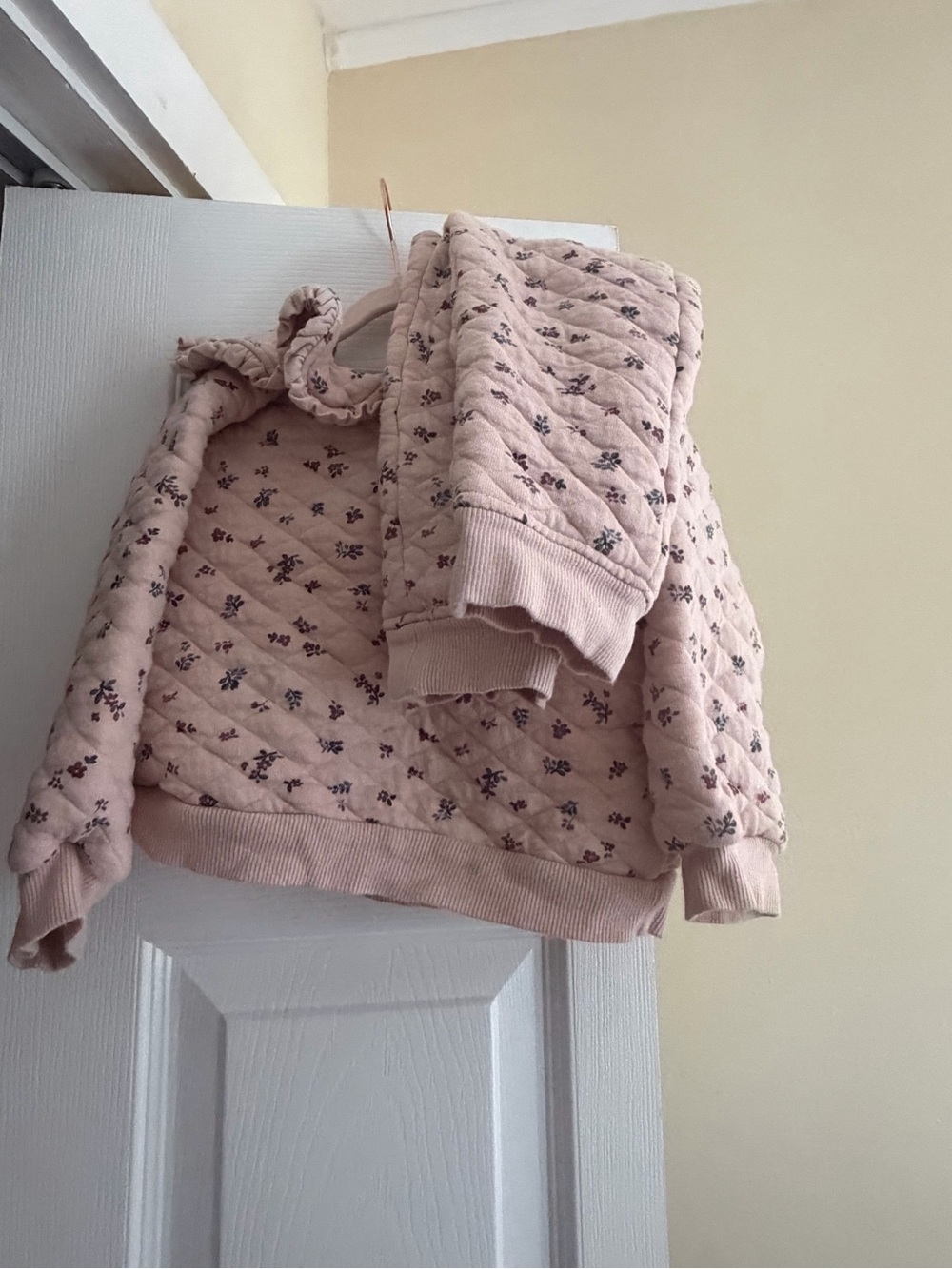 T.J.Maxx Quilted Floral Sweatshirt in Blush Pink